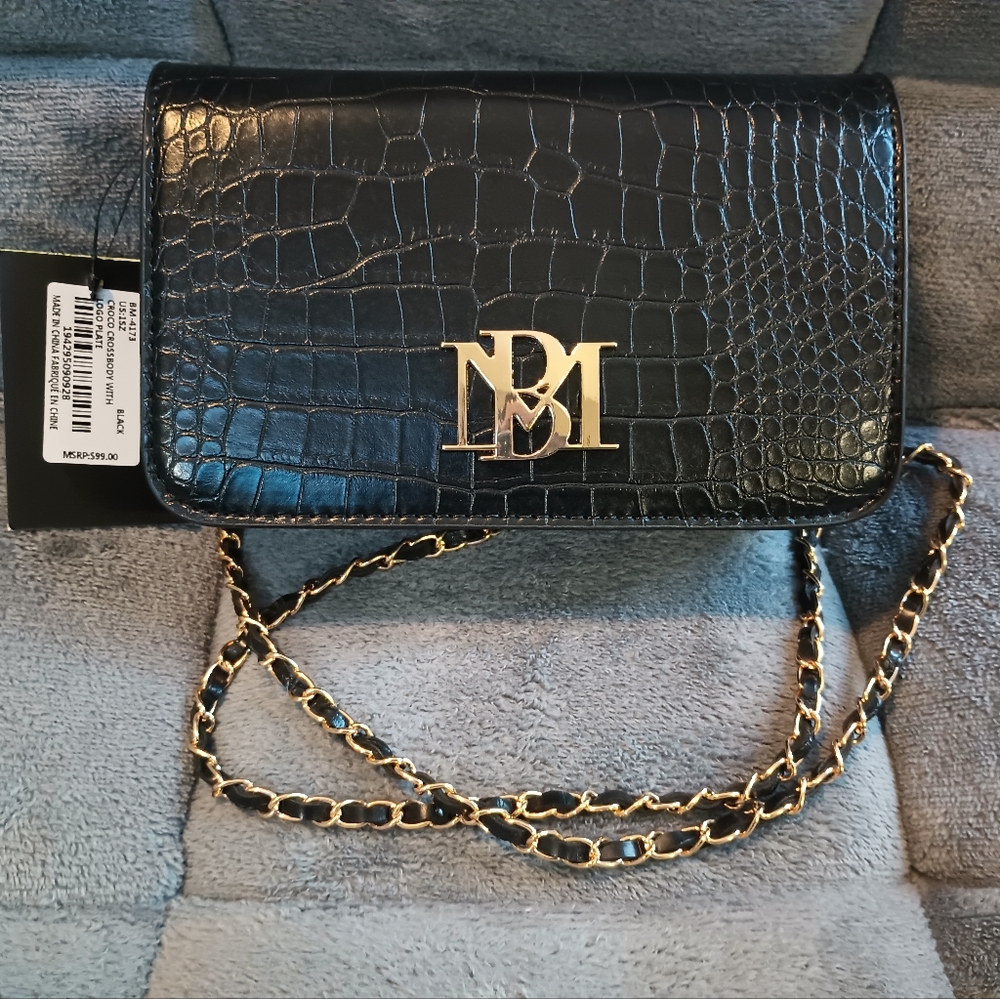Black Badgley Mishka Croco Crossbody